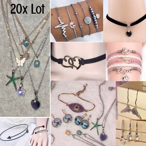 20x Fashion Jewelry Wholesale Lot Clearance Crystal Necklace Bangle Earrings